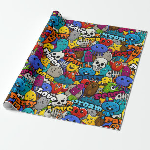 Patroon voor Bright Sticker Cadeaupapier