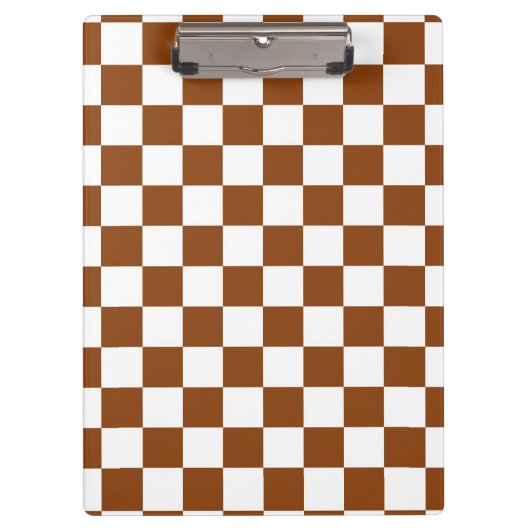 Patroon voor Chocolate Brown en White Checker Boar Klembord (Voorkant)