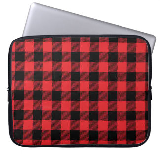 Patroon voor controle op rode flanelbuffels laptop sleeve