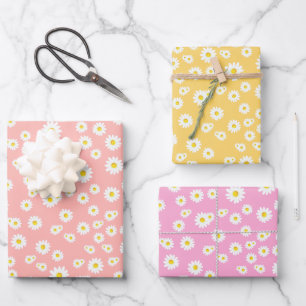 Patroon voor Coral, Pink en Yellow Boho Spring Dai Inpakpapier Vel