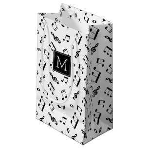 Patroon voor dansende Muzieknoten en monogram Klein Cadeauzakje