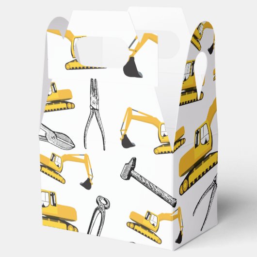 Patroon voor de constructie van graafmachines en g bedankdoosjes (Geopend)