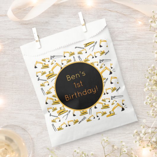 Patroon voor de constructie van graafmachines en g bedankzakje (Geknipt)