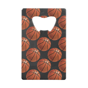 Patroon voor gebilderd basketbal kredietkaart flessenopener