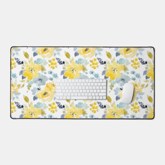 Patroon voor gele en blauwe Waterverf Bureaumat (Keyboard & Muis)