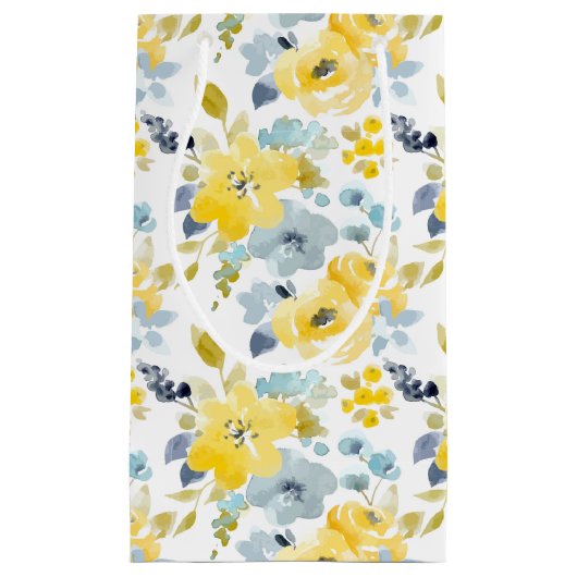 Patroon voor gele en blauwe Waterverf Klein Cadeauzakje (Voorkant)