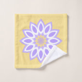 Patroon voor gele en lavender Flower Mandala Bad Handdoek (Wasdoekje)