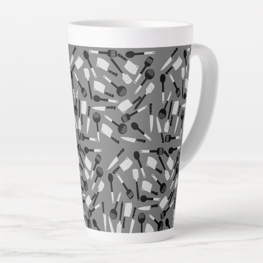 Patroon voor gereedschap koken latte mok (Rechterhoek)