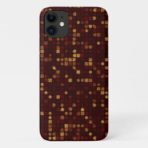 Patroon voor gouden en rode Stippen en vierkantjes iPhone 11 Hoesje