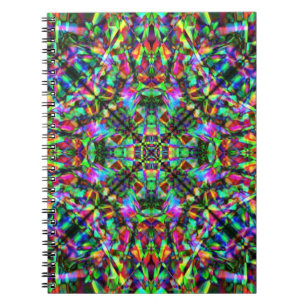 Patroon voor groene en regenboog Mandala Notitieboek