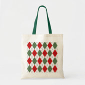 Patroon voor groene en rode Argyle Tote Bag (Voorkant)
