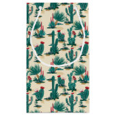 Patroon voor groene en rode cactus klein cadeauzakje (Achterkant)