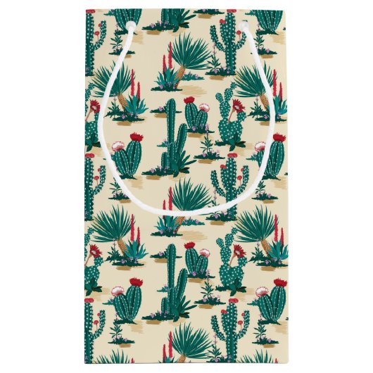 Patroon voor groene en rode cactus klein cadeauzakje (Achterkant)