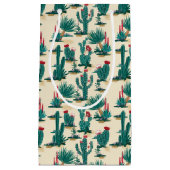 Patroon voor groene en rode cactus klein cadeauzakje (Voorkant)