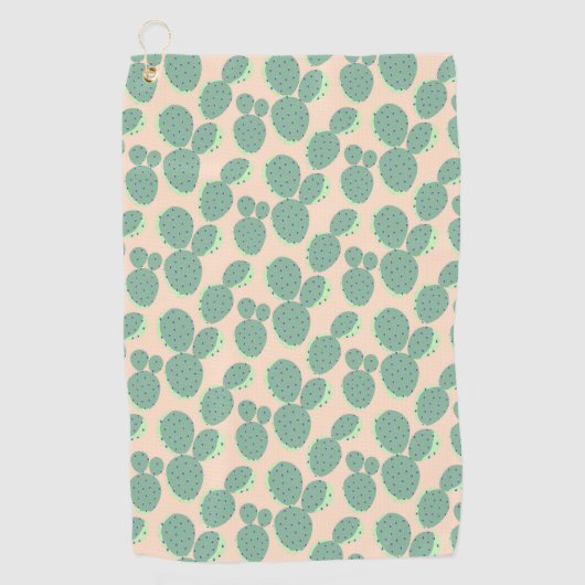 Patroon voor groene en roze cactus golfhanddoek (Voorkant)
