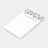 Patroon voor groene en roze cactus post-it® notes (Schuin)