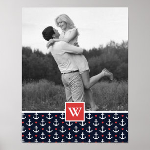 Patroon voor hart en oren   Jouw naam en Initiaal  Poster