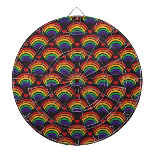 Patroon voor hart en regenbogen dartbord (Voorkant)