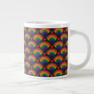 Patroon voor hart en regenbogen extra grote beker