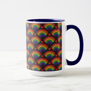 Patroon voor hart en regenbogen mok