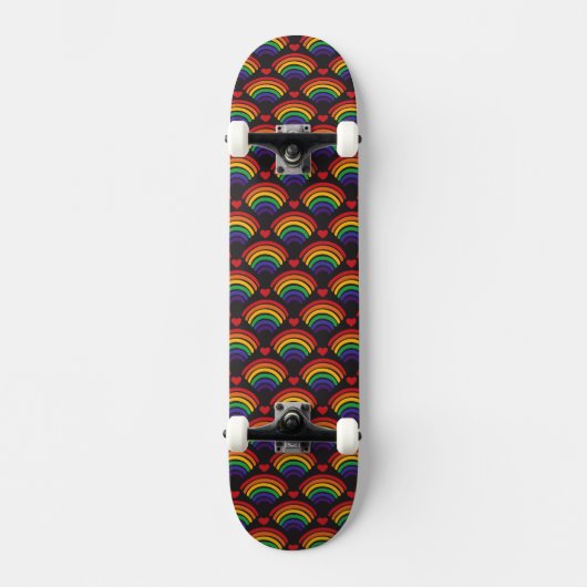 Patroon voor hart en regenbogen skateboard (Voorkant)