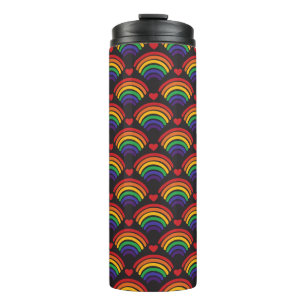 Patroon voor hart en regenbogen thermosbeker