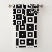 Patroon voor hedendaagse driedaagse zwarte en witt bad handdoek (Insitu)