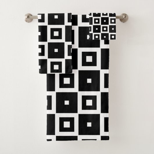 Patroon voor hedendaagse driedaagse zwarte en witt bad handdoek (Insitu)