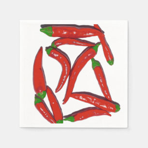 Patroon voor hotrroodroodpaprika's servet