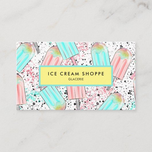 Patroon voor Ice Cream Pattern Visitekaartje (Voorkant)