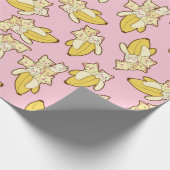 Patroon voor katten en bananen cadeaupapier (Hoek)