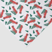 Patroon voor kerstmis met kleine ophaalwagen rood tissuepapier (Detail)