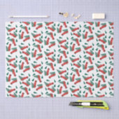 Patroon voor kerstmis met kleine ophaalwagen rood tissuepapier (Craft)