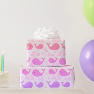 Patroon voor kleurrijke walvissen cadeaupapier