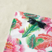 Patroon voor licht roze bruine bloemen strandlaken (In situ)