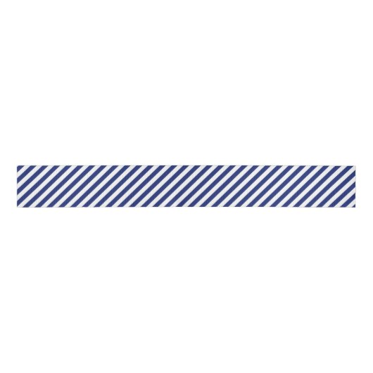 Patroon voor marineblauw en witte diagonale strepe grosgrain lint (Voorkant)