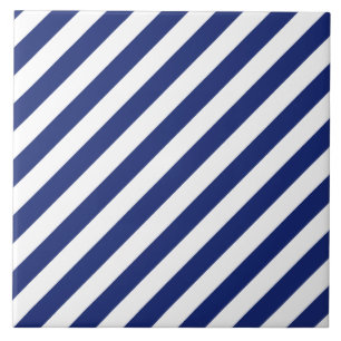 Patroon voor marineblauw en witte diagonale strepe tegeltje