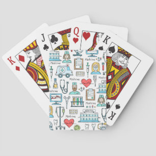 Patroon voor medisch ontwerp pokerkaarten