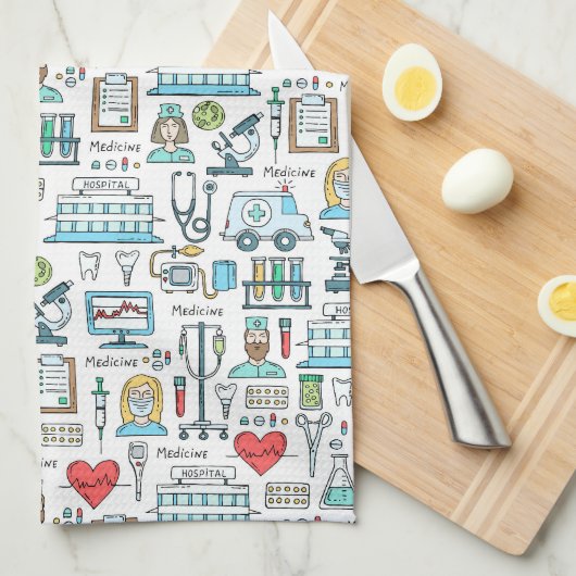 Patroon voor medisch ontwerp theedoek (Quarter Fold)