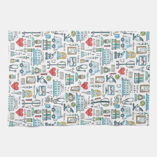 Patroon voor medisch ontwerp theedoek (Horizontaal)