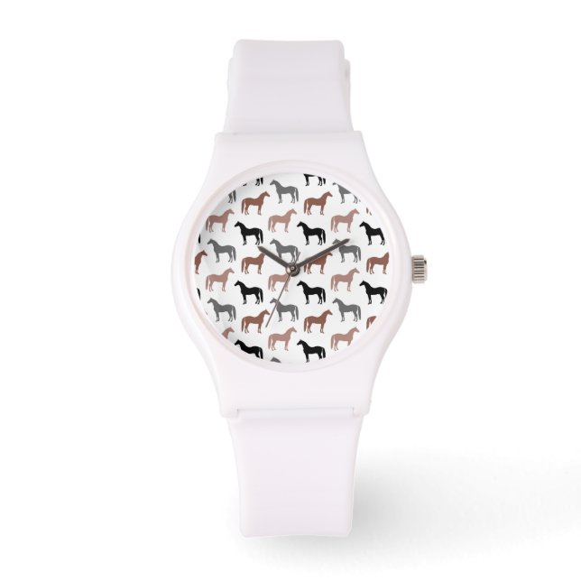 Patroon voor meerkleurige paarden horloge (Voorkant)