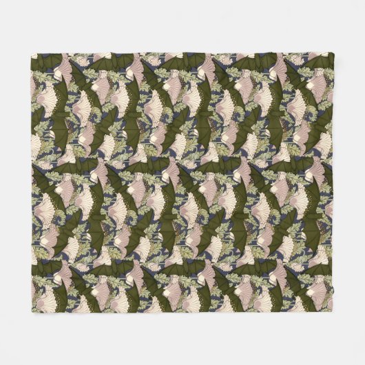 patroon voor nieuwe kunstvormen en papavers fleece deken (Voorkant (Horizontaal))