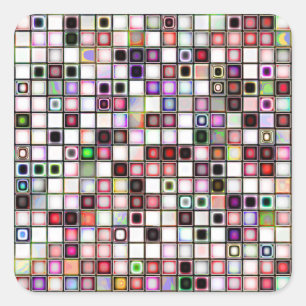 Patroon voor noodgedwongen retro Jewel Tones Mosai Vierkante Sticker