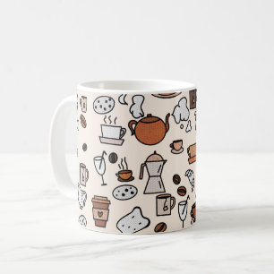 Patroon voor objecten in theewinkels en koffie koffiemok