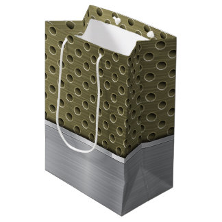 PATROON VOOR OLIJFGROENEN EN SILVER METAL KIJKEN MEDIUM CADEAUZAKJE