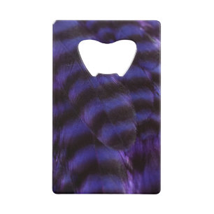 Patroon voor Paarse en zwarte veren Kredietkaart Flessenopener