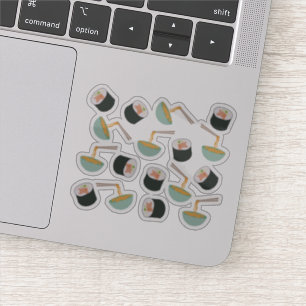 Patroon voor paddenstoelen en noedels sticker