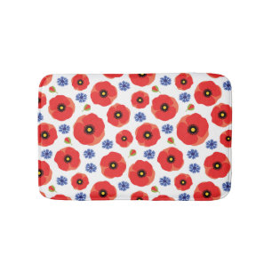 Patroon voor papavers en cornbloemen badmat