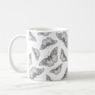 Patroon voor pen en inktvlinder koffiemok