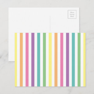 Patroon voor regenboog en witte strepen briefkaart